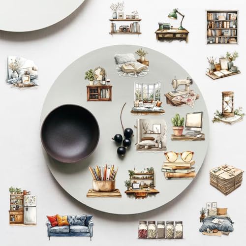 50Pcs Vintage Stickers,Waterproof Transparent PET Aesthetic Decorative Sticker Scrapbooking Supplies for Adult Card Making Letters Planner Journaling Junk Journal Water Bottles Art Craft,Retro Scene - Image 6