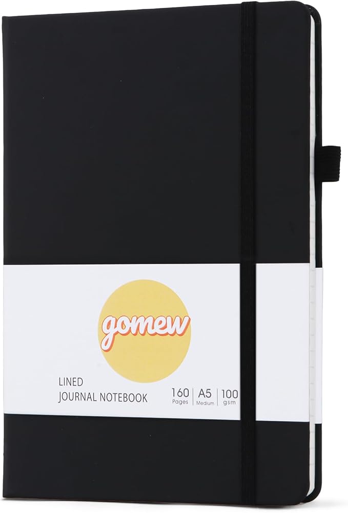 Lined Dotted Journal Notebook A5 (6x8), Dot Grid Hardcover PU Leather Writing Journal with Japanese Paper, 160 Pages, Gift for Women and Men, Work & Note Taking