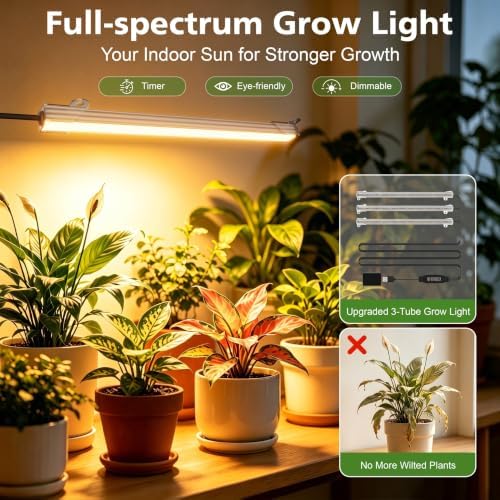 BACEKOLL Plant Stand Indoor with Grow Light, 7 Tier 49" Lighted Plant Shelf - Image 2