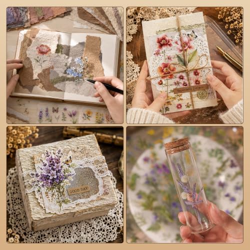 168Pcs Scrapbook Supplies Kit + 84 Floral Stickers, Decorative Craft Paper - Image 5