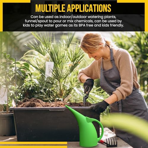 KP KOOL PRODUCTS 1/2 Gallon Green Watering Can – Small Plastic Plant Waterer for Indoor & Outdoor Use – Lightweight Garden Tool with Easy Pour Spout – Ideal for Flowers, Herbs & Lawns – 1 Pack - Image 3