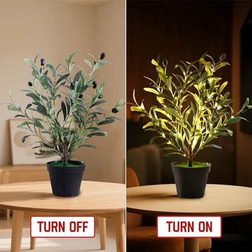 Artificial Olive Tree Lamp, Faux Olive Tree and Fruits Artificial Plant Twinkling Tree for Office House Living Room Bedroom Stairs Foye Coffe Shop Store Home Decor, Christmas Birthday Gifts for Women - Image 4
