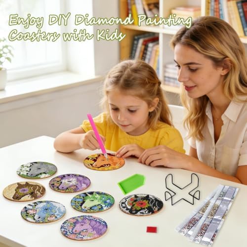 Leatrice Horse Diamond Art Coasters Set Diamond Painting Kits for Adults - Image 4