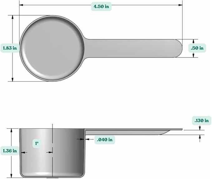 50 mL (50 CC | 1.69 Oz.) Long Handle Scoop for Coffee, Protein Powder, Pet Food, Spices, Grains, Dry Goods – Food-Grade BPA-Free Plastic Measuring Spoon (Pack of 10)
