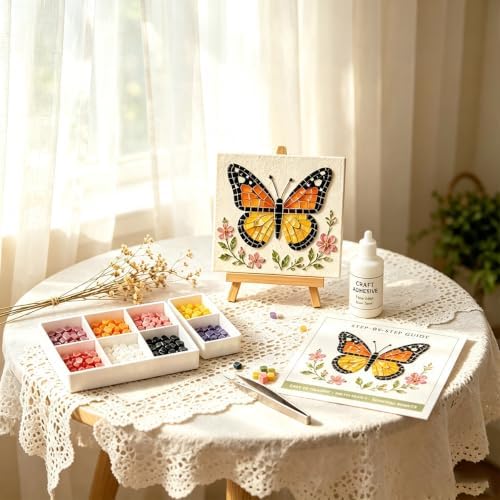 Garden Flowerpot Mosaic Art Kit Floral,Mosaic Art Kits for Adults，Style C - Image 5