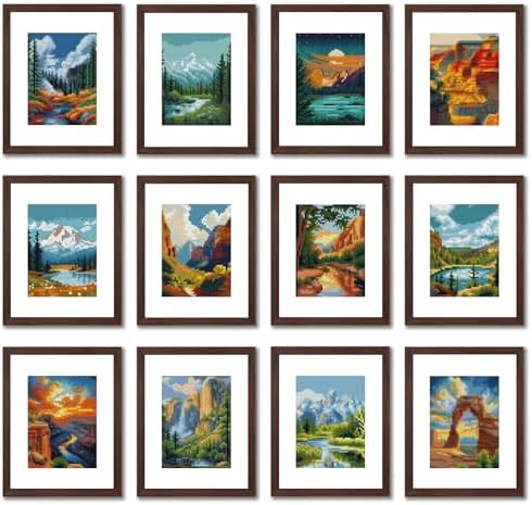 National Park Small Diamond Art Kits for Adults, 12 Pcs , 6.7x8.3 Inch by Aestalrcus