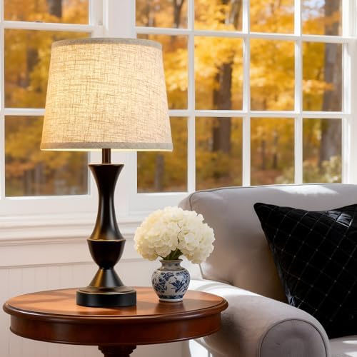 Luvkczc Table Lamp Set of 2, 19" Farmhouse Vintage Bedside Lamps - Image 6