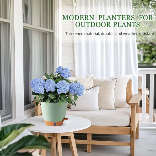 2 Pack 8 Inch Pots for Plants Indoor, Plastic Self Watering Planters - Image 6