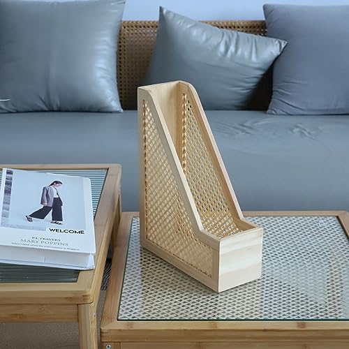 SHCMSADO Bamboo Decorative Bookends Wooden Creative Book Ends for Shelves Desktop Newspaper Magazine File Holder for Office/Home/School - Image 7
