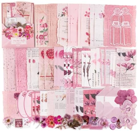 RISYPISY 100Pcs Floral Scrapbook Supplies Kit for Junk Journal by RISYPISY