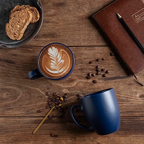 AmorArc 12oz Coffee Mugs Set of 12, Ceramic Coffee Cups Set-Matte Blue - Image 5