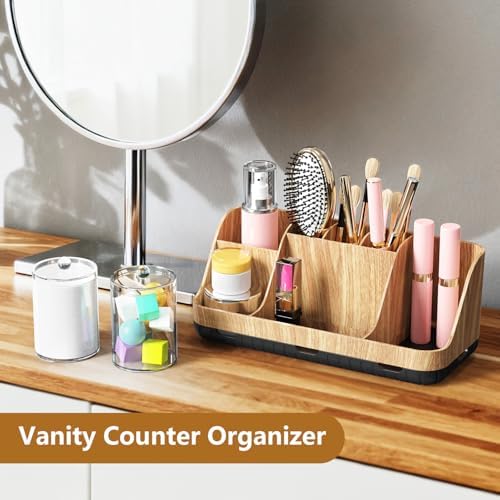 GFWARE Bathroom Toothbrush Holder Set with 2 Pack Qtip Holder Dispenser - 7 Slots Kids Bathroom Accessory Sets with Drainage, Q Tip Holder for Bathroom Sink Counter Accessories Set - Image 6