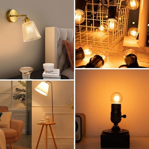 G40 LED Low Watt Light Bulbs Warm Glow E26 Amber 1W 10 Watt Light Bulb - Image 2