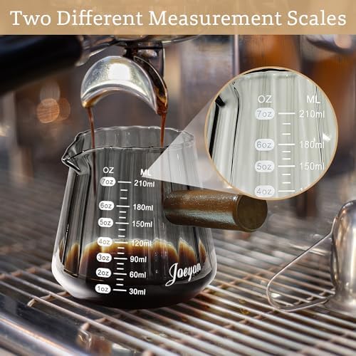 Joeyan Espresso Cups 7 oz, Gray Glass Measuring Cup, Espresso Accessories - Image 3