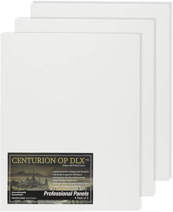 Centurion Deluxe Professional Oil Primed Linen Canvas Panels - 18x24-3 Pack of Linen Canvases for Painting, Artwork and More