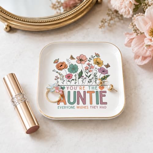 Aunt Gifts from Niece & Nephew, Ceramic Wildflowers Jewelry Dish - Image 2