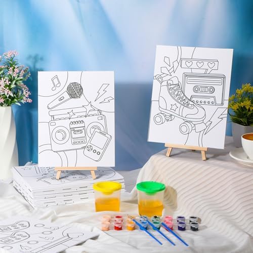 Sherr 140 Pcs 20 Set Pre Drawn Canvas Painting Kit, Vintage - Image 5