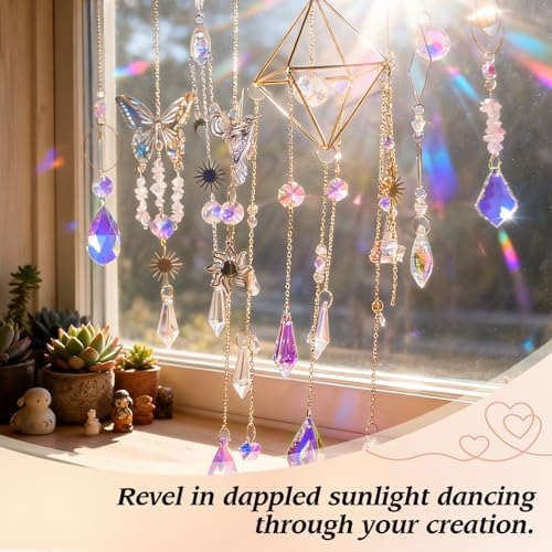 500 Pcs DIY Suncatchers Kits for Adults, Crystal Sun Catchers Rainbow Maker, Art and Crafts for Adults, Hanging Decorative Suncatchers for Windows, Home, Parties and Weddings - Image 6