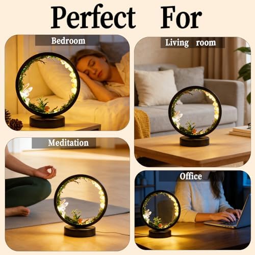 Runyangshi Nature Decor Natural Citrine Crystal Night Light, Nature Lamp 3 Colours Dimmable USB Rock Lamp, Forest Style Healing Lamp for Bedroom Home Decor Gift - Image 6