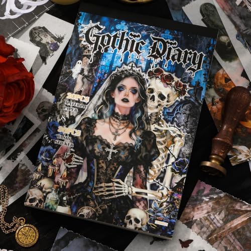 500PCS Stickers Book for Journaling Supplies,Dark Gothic Scrapbook Paper - Image 3