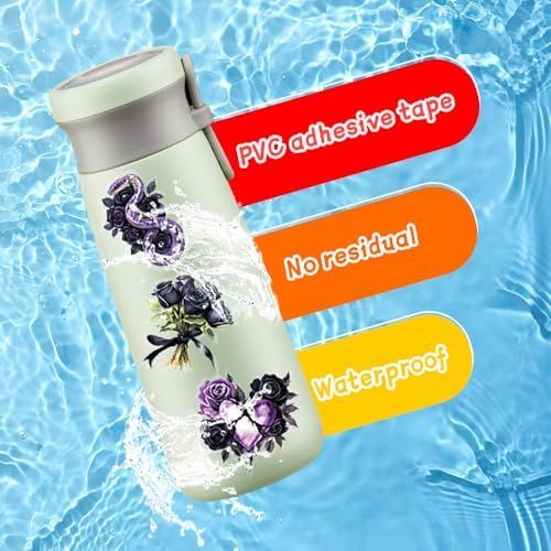 50Pcs Vintage Stickers,Waterproof Transparent PET Aesthetic Decorative Scrapbooking Supplies for Adult Card Making Letters Planner Journaling Junk Journal DIY Water Bottles Art Craft.Black Rose - Image 4