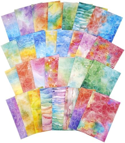 30 Sheets Puzzle Pre-Cut Washi Stickers, Featuring Abstract Watercolor, Pastel Gradient and Geometric Designs for Scrapbooking, Bullet Journaling, DIY Crafts by Unknown