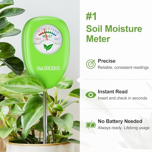 Indoor Plant Care Kit - Soil Moisture Meter, 200+ Houseplant Watering Guidebook & pH Test Strips (25 Counts) - Plant Mom Gifts, Starter Tool Set for Monstera, Succulent & Fiddle Leaf Fig - Image 3