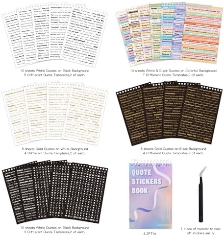 3000+ Pcs Word Stickers for Journaling, 50 Sheets Gold Foil Art Scrapbook Quote Stickers for Junk Journal, Scrapbooking Supplies Small Talk DIY Decorative Gift for Women Teen Girls - Image 2