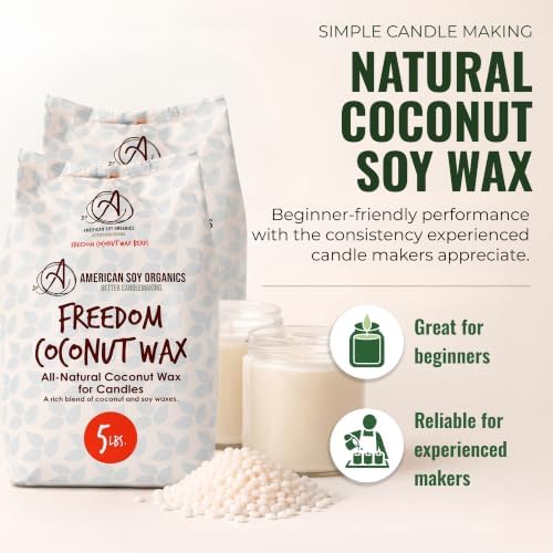American Soy Organics Freedom Coconut Soy Wax Beads, Candle Wax, 10 lbs - Image 2