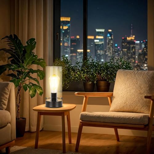 Table Lamp for bedroom, Modern Glass Lamp Bedside Lamps for Night stands - Image 4