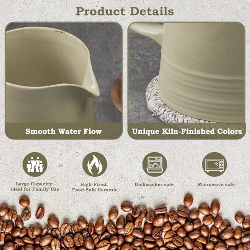 Pour Over Coffee Maker, Ceramic Coffee Dripper with 40pcs V02 Paper Filter & Coaster, 18.2oz/540ml Flower Shape Pour Over Coffee Filter set (Celadon Set) - Image 4