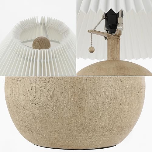 JONATHAN Y Aksel Sphere Table Lamp Coastal 17.25", Beige Wood Finish - Image 6