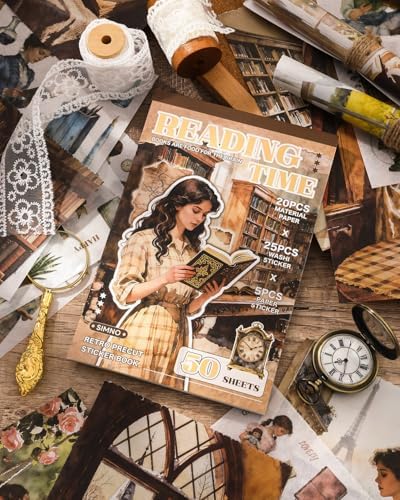 Aesthetic Scrapbooking Stickers Supplies for Junk Journal, 30 Sheets 500+ Vintage Washi Stickers for Journaling and 20 A5 Scrapbook Papers, Pre-Cut Ephemera Sticker Book for Adults DIY Crafts - Image 7