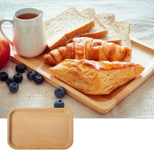 Linwnil 6 Pack 8 x 5 Inches Serving Platter Tray, Tray Cheese Plate Rectangular Platter for Fruit, Appetizer, Bread,Rectangular Avoid Sliding and Spilling Food (Wood Trays x 6Pack) - Image 3