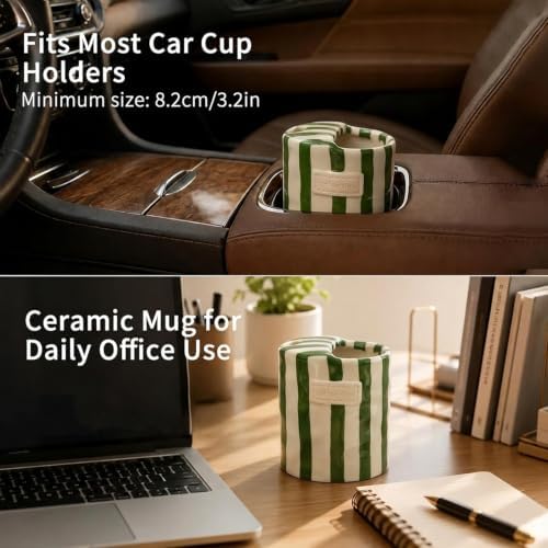 Ceramic Travel Coffee Mug with Straw Hole 12oz, Espresso Cups - Image 4