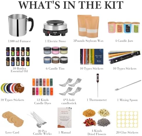 SAEUYVB Candle Making Kit for Adults,Candle Making Supplies with Wax Melter - Image 2
