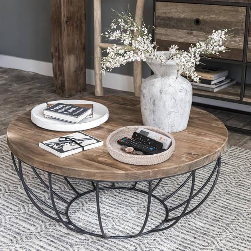 Hipiwe Key Basket Bowl for Entryway 10" Round Woven Wicker Serving Tray - Image 4