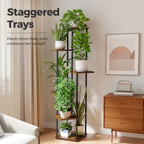 Bamworld Tall Plant Stand Indoor Corner Plant Shelf for Multiple Plants - Image 2