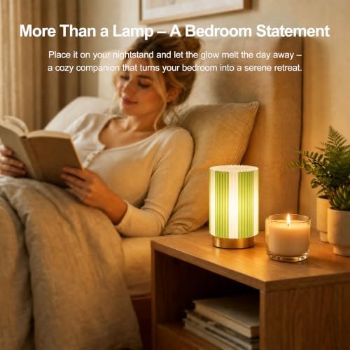 Battery Operated Lamp, Glass Cordless Table Lamp with Timer - Image 3