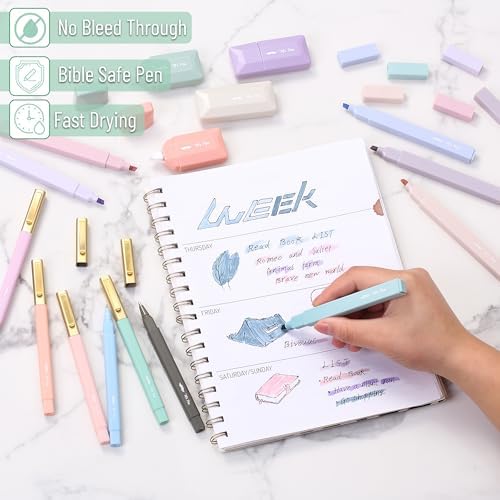 Mr. Pen- Aesthetic Highlighters and Ballpoint Pens No Bleed, 17 Pack - Image 3
