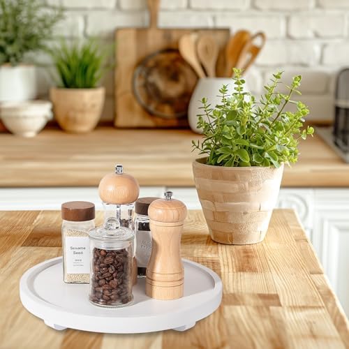 Round Decorative Tray Farmhouse Kitchen Decor Soap Dish, 11" White - Image 6