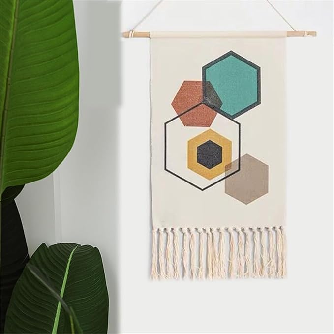 BMIDRUT Macrame Woven Wall Hanging Tapestry Home Decor Boho Bohemian Wall Art for Home Apartment Dorm Room Backdrop 20x35 Inch