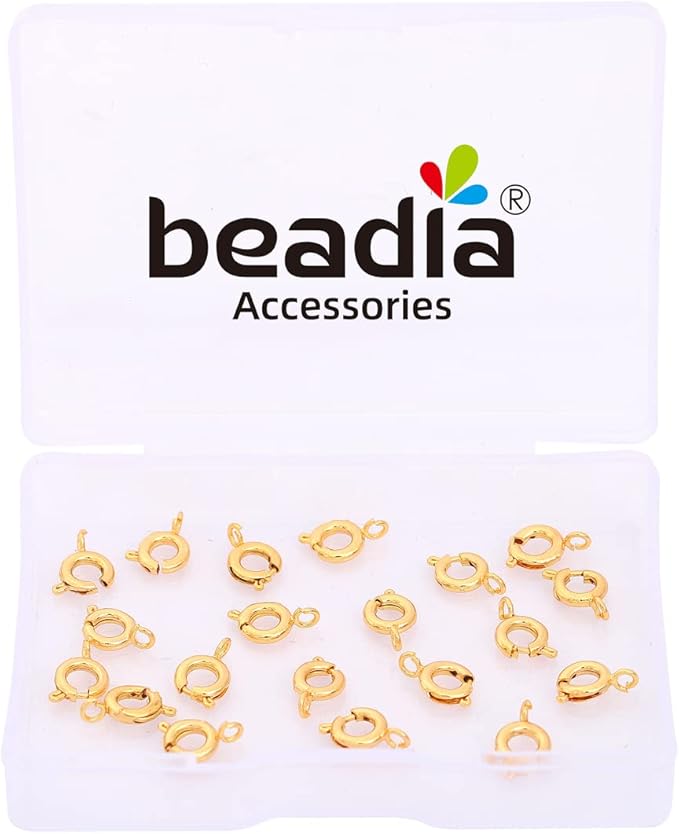18K Gold Plated Spring Clasps Non Tarnish 6mm 20pcs for Jewelry Making Findings