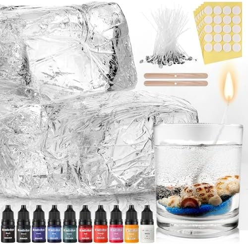 Heigble 3.3 lb Gel Candle Wax for Making Jelly Candle Wax with Stickers by Heigble