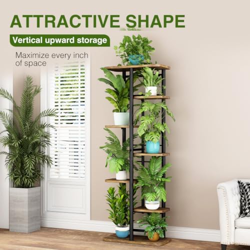 LINZINAR Plant Stand Indoor 7 Tier Metal Corner Tall Flower Shelf - Image 2