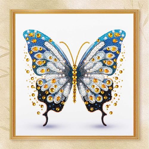 DIAMONDOUBLE Diamond Painting Kits for Adults on Velvet Canvas, 12x12 Premium Butterfly 5D Partial Drill Special Shape Diamond Art Kit for Beginners, DIY Diamond Art Craft for Home Wall Decor by Diamondouble