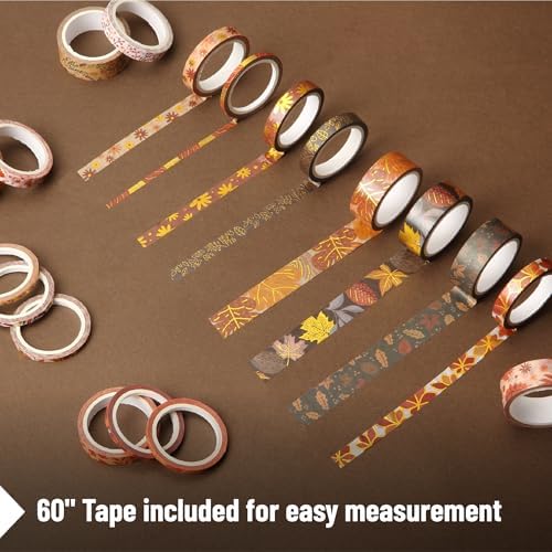 Mr. Pen- Washi Tape Set, 21 Rolls, Assorted Sizes, Autumn Leaves - Image 6