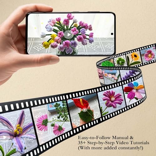 NREDXOON Pipe Cleaner Flower Kit w/Glue Gun 400pcs Macaron DIY Teen Craft - Image 2