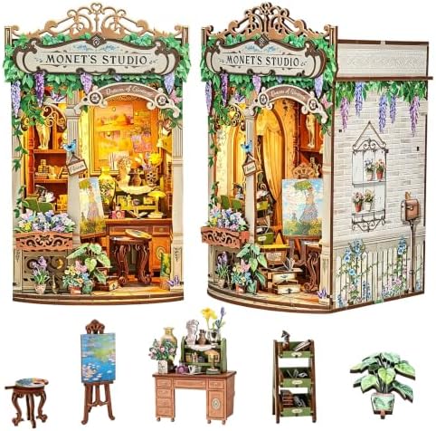 Monet's Studio Book Nook Kit, DIY Miniature House Kit with LED Light by Lovelyhome