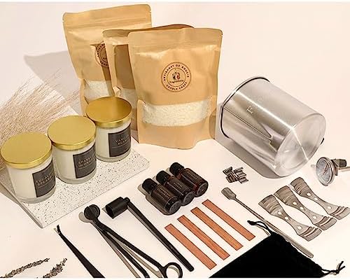 Fragranthetic Luxury Candle Making Kit for Adults | DIY Soy Candle Making Kit with Glass Jars, Wood Candle Wicks, Cotton Wicks & Candle Accessory Set - Image 4